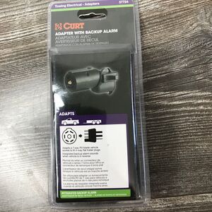 Curt Adapter with Backup Alarm (7-Way RV Blade Vehicle to 4-Way Flat Trailer)